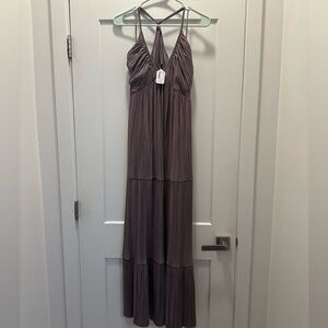 Elegant Purple Halter Maxi Dress